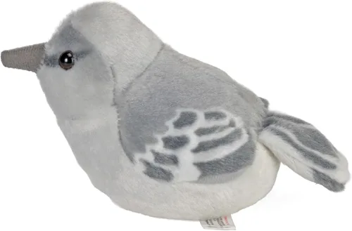 Vista 3 de Wild Republic Audubon Birds Northern Mockingbird - Peluche con auténtico sonido de pájaro, animal de peluche, juguetes de pájaros para niños