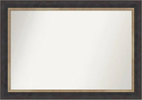 Vista 240 de Amanti Art Espejo personalizado, espejo de baño negro Astor, espejo de pared o espejo de tocador de baño sobre el fregadero (25 x 25 pulgadas)