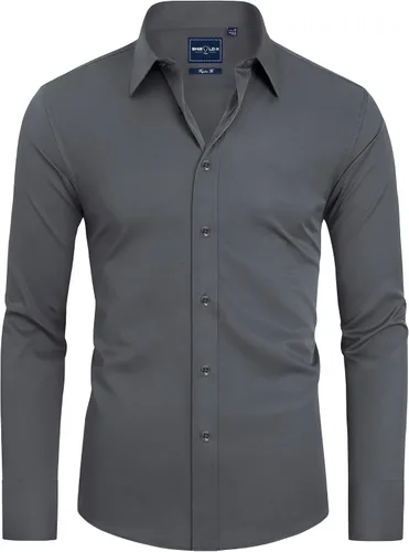 Vista 17 de Alimens & Gentle Camisas de vestir con escudo antimanchas para hombre vino borgoña