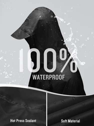 Vista 3 de SaphiRose Poncho de lluvia con capucha impermeable para hombres, mujeres y adultos