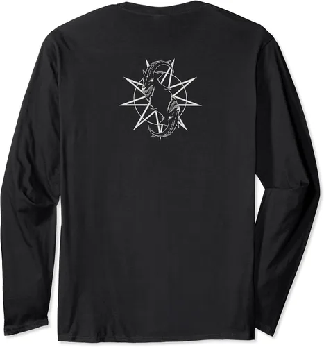 Vista 2 de Slipknot estrella cabra playera de manga larga Negro