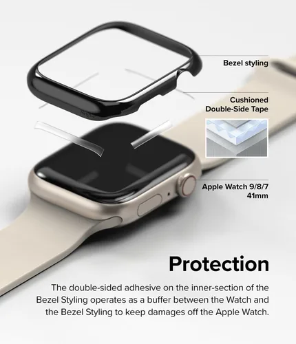 Vista 6 de Ringke Estilo de bisel [elegante marco de acero inoxidable] compatible con Apple Watch Series 9, 8, 7 funda (1.61 pulgadas), protector antiarañazos