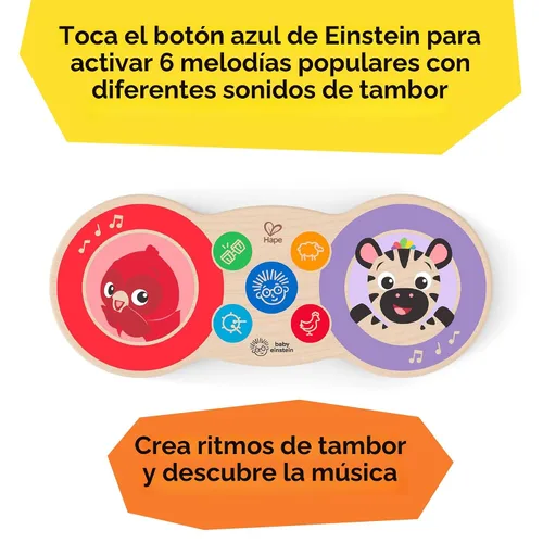 Vista 5 de Baby Einstein Upbeat Tunes Magic Touch - Tambor de madera Juguete musical, a partir de 6 meses