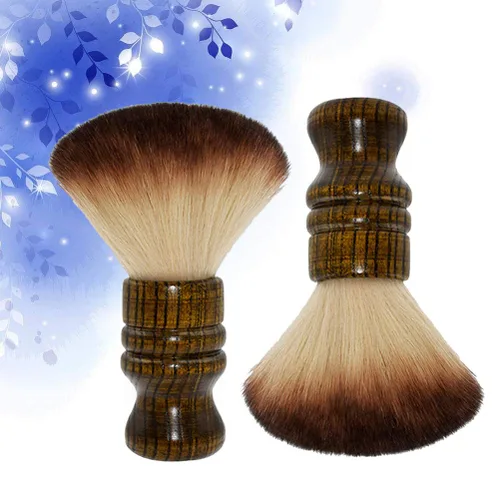 Vista 5 de Cepillo profesional para el cuello de la peluquería de 2 piezas con mango de madera, cepillo de barrido de pelo y kits de corte