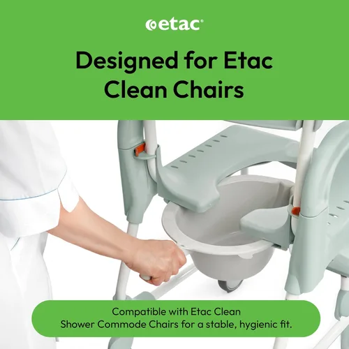 Vista 6 de Etac Cubo de inodoro con tapa y asa para silla de ducha limpia, cubo