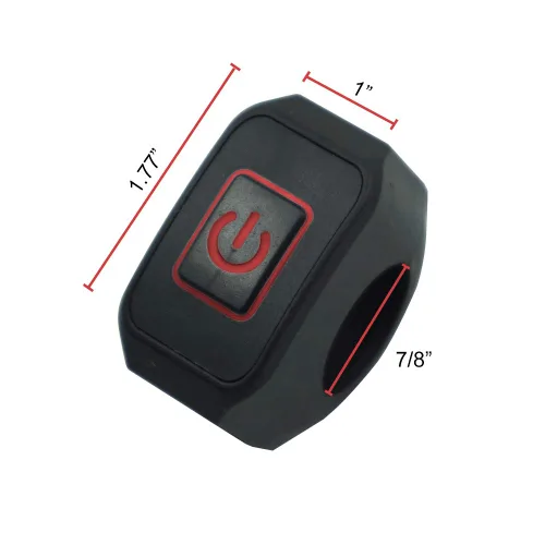 Vista 4 de 7/8 "impermeable motocicleta manillar montaje faro niebla luz punto luces interruptor interruptor interruptor DC 12V bloqueo acción negro