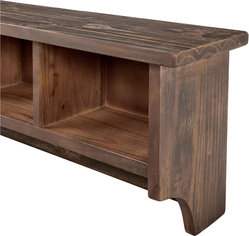 Vista 9 de Alaterre Furniture Perchero Industrial Pomona de 48 Pulgadas Montado en Pared con 6 Ganchos Resistentes y 4 Compartimentos Abiertos, Organizador