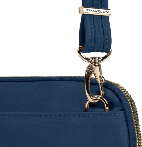 Vista 7 de Travelon Bolso cruzado convertible a medida antirrobo para mujer, Zafiro, talla única , Travelon Bolso cruzado convertible a medida antirrobo