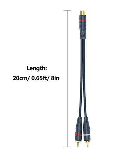 Vista 7 de Cables RCA (0.66 pies, azul oscuro, 1) Adaptador azul oscuro para TV Subwoofer Car Stereo Speaker Amplifer