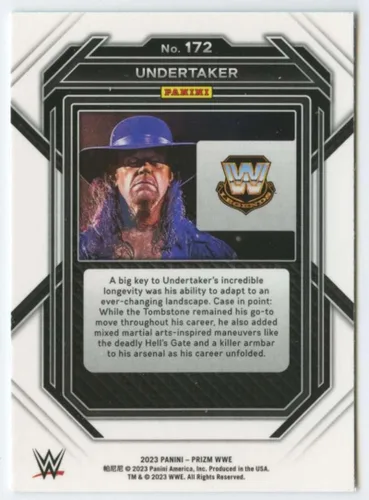 Vista 2 de Panini Prizm WWE #172 Undertaker Legend Wrestling - Tarjeta de intercambio 2023