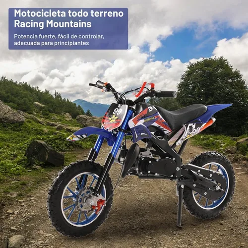 Vista 3 de YOXIER - Motocicleta de cross para niños de 50 cc, 2 tiempos, moto de cross