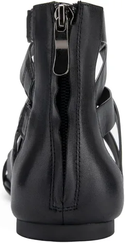 Vista 8 de Aerosoles Sandalias planas Harper para mujer, Cuero negro