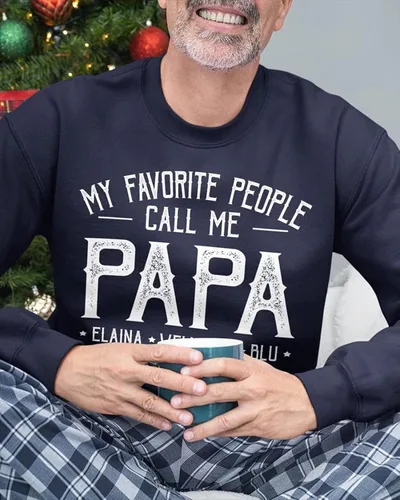 Vista 5 de Camisa personalizada para el abuelo y papá, camiseta personalizada con nombre de papá y nietos, regalos de Navidad para el Día del Padre, abuelo