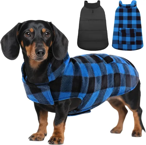 Vista 10 de ASENKU Dog Winter Coat, Reversible Dog Jacket for Small Medium Large Dogs Army Green
