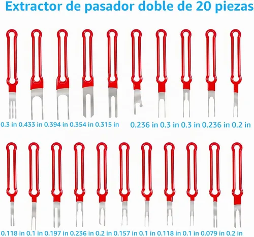 Vista 3 de Juego de herramientas de extracción de terminales 39 piezas, kit mejorado de extractor de llaves rotas, extracción de pines eléctricos de conector