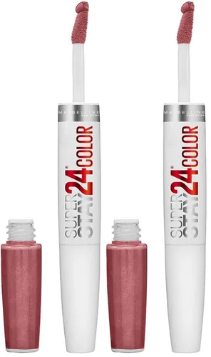 Vista 30 de Maybelline Super Stay 24, lápiz labial líquido de maquillaje de 2 pasos, color altamente pigmentado de larga duración con bálsamo hidratante, Merlot
