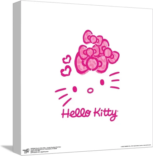 Vista 10 de Trends International Gallery Pops Sanrio Hello Kitty - Póster de pared con lazo rosa Jungle Paradise, 12.00 x 12.00 pulgadas, versión de marco negro