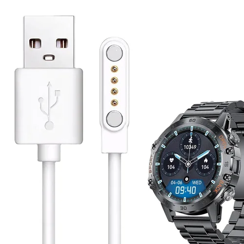 Vista 7 de Compatible con el cargador de reloj inteligente K52, Lamshaw 39.4 in, cable de carga USB magnético de repuesto, cable de carga compatible con LIGE