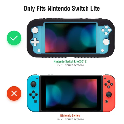 Vista 2 de Teyomi Protective Case Compatible with Nintendo Switch Lite, Silicone Protective Cover for Nintendo Switch Lite with Tempered Glass Screen