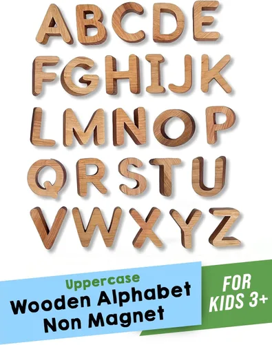 Vista 9 de Imanes del alfabeto, minúsculas magnéticas de madera para niños a partir de 3 años