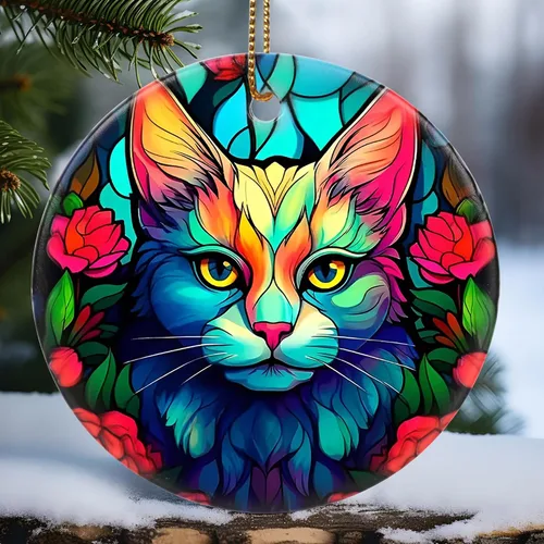 Vista 17 de Touber Adorno Navideño, Adorno de Navidad, Idea de Regalo de Vacaciones, Recuerdo Familiar, Cerámica Redonda, Intercambio de Regalos, Idea de Abeja
