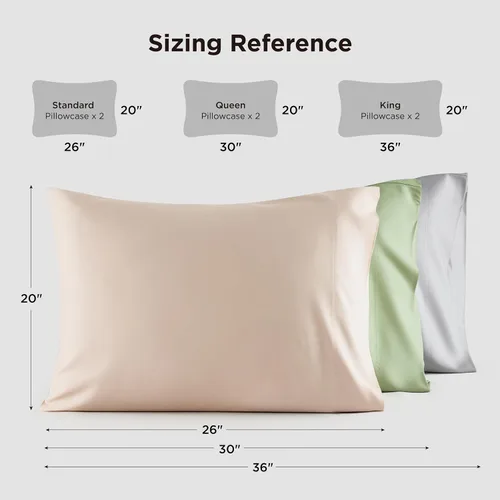 Vista 7 de Bedsure Fundas de almohada de tamaño estándar, fundas de almohada refrescantes, rayón derivado de bambú, color gris oscuro, juego de 2, fundas