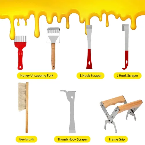 Vista 4 de Suministros de Apicultura, Kit Inicial de 30 Piezas para Apicultores con Traje de Apicultor, Suministros de Apicultura - Todos los Herramientas