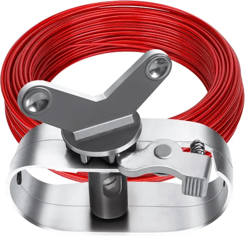 Vista 8 de Cable de cubierta para piscina, cable de 131 CW de 131 pies y cabrestante resistente para invierno, seguro sobre el suelo, cubierta de piscina