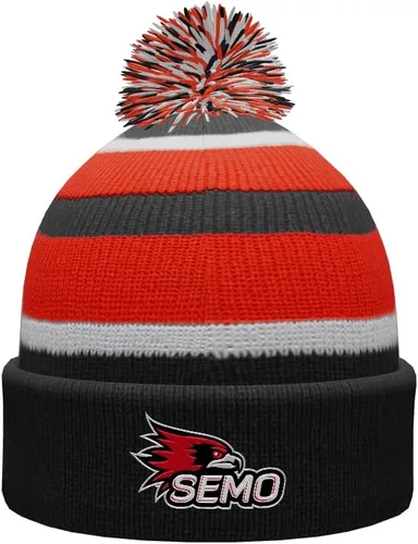 Vista 4 de NCAA Prime - Gorro de punto de invierno con pompón plegable