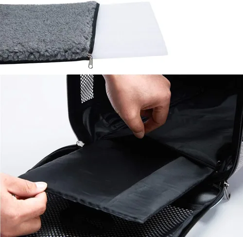 Vista 5 de Vceoa Transportador de gatos y perros de 17.5 x 11 x 11 pulgadas, para mascotas de hasta 16 libras, bolsa de transporte de animales de lados suaves