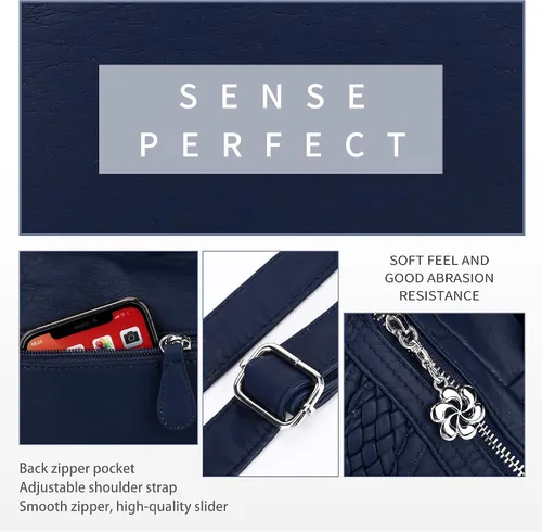 Vista 4 de Monederos y bolsos de mano de moda para mujer, bolsos de hombro con asa superior, bolsos de cuero sintético