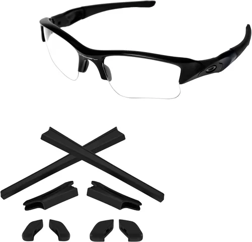 Vista 2 de Kits de Goma de Repuesto Earsocks y Nosepieces para Oakley Flak Jacket Flak Jacket XLJ Sunglass, Negro