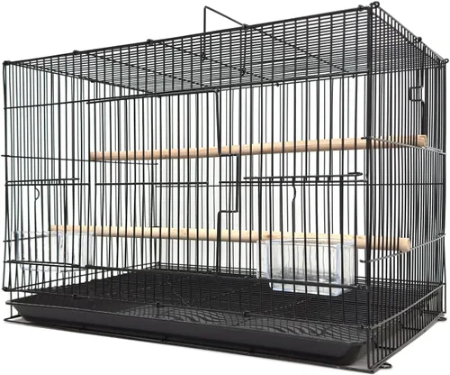 Vista 2 de Lote de diez aviarios criador de agapornis, pinzón, periquito, pinzón con puertas laterales de caja de anidación de 20 x 14 x 14 pulgadas de alto