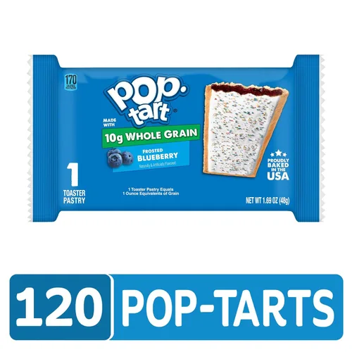 Vista 5 de Pop-Tart hecha con pasteles de grano entero, tostadora, arándano esmerilado, 1.76 onzas (120 unidades)