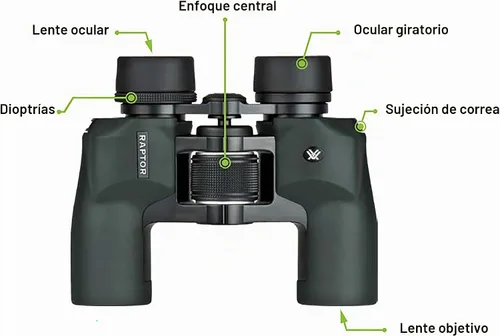 Vista 5 de Vortex Optics Raptor - Binoculares prismáticos Porro - Compactos, armadura de goma, impermeables, resistentes a la niebla, a prueba de golpes