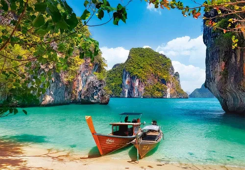 Vista 2 de CASTORLAND Rompecabezas de 1000 piezas, Ko Phi Phi Le, Tailandia, Asia, rompecabezas de vacaciones, lugar turístico, playa, rompecabezas del océano