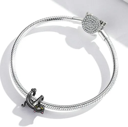 Vista 17 de Abalorios de plata de ley para pulseras, collares, familia para siempre, circonita cúbica, regalo de joyería para mujeres