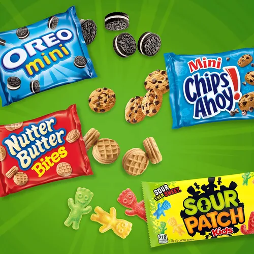 Vista 12 de OREO Mini galletas, Chips AHOY! Mini galletas, SOUR PATCH KIDS Candy & Nutter Butter Bites & Candy Bites & Candy Variety Pack, 32 paquetes