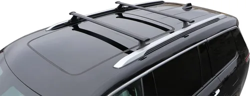 Vista 9 de BRIGHTLINES - Barras transversales de aluminio para Jeep Grand Cherokee Ajuste rieles laterales de techo de metal ranurado, juego de repuesto