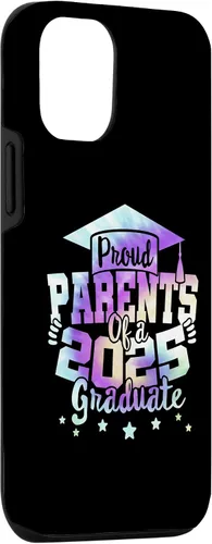Vista 3 de iPhone 15 Parents of a 2025 Graduate Tie Dye Class Senior Graduation Case