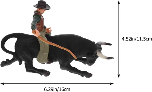 Vista 7 de Toyvian Simulación Western Bull Modelo Adorno Estático Torero Matador Juguete Decoración de Escritorio para Niños Juego Educativo 6.29X4.52X1.57In