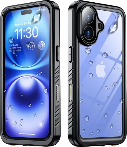 Vista 31 de SPIDERCASE Funda impermeable para iPhone 12 Pro Max, lente integrada y protector de pantalla, protección completa resistente, 12 pies, a prueba