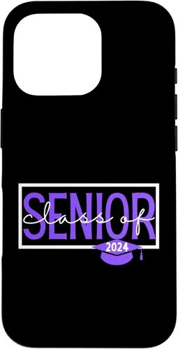 Vista 20 de iPhone 16 Seniors Class of 2024 Colors Purple and White Case