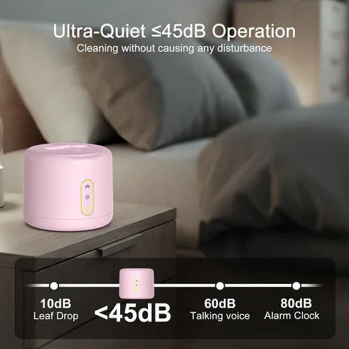 Vista 6 de Máquina limpiadora ultrasónica de retenedores, limpiador de dentaduras impermeable IPX6, 3 modos de limpieza dental con indicador RGB, UV de 45 kHz