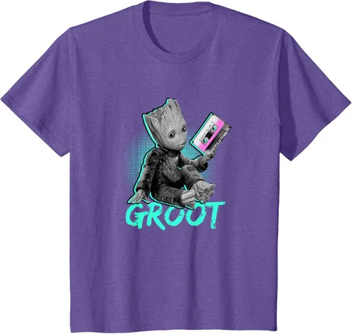 Vista 13 de Camiseta infantil Marvel Guardians of the Galaxy Vol. 2 Baby Groot Mix Tape, Negro