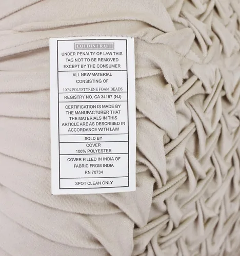 Vista 5 de COTTON CRAFT Puf otomano de terciopelo para reposapiés, plisado, cómodo, puf redondo, relleno bohemio, moderno, de felpa marroquí, para decoración