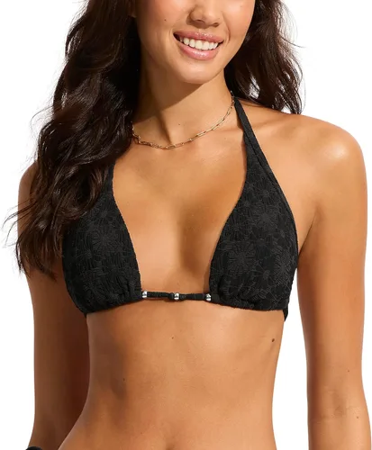 Vista 30 de Seafolly Bañador de bikini triangular para mujer Animal Instinct Aruba Azul