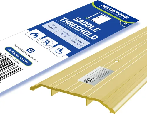Vista 12 de Umbral de puerta de aluminio comercial resistente de 5 pulgadas de ancho x 1/2 pulgadas de alto x 36 pulgadas de largo (molino de aluminio)