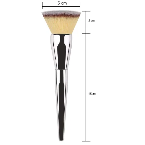 Vista 2 de Brocha de base de maquillaje con parte superior plana, Daubigny - gran brocha de polvo premium, brocha de maquillaje Kabuki duradera perfecta