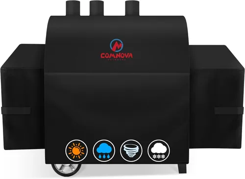Vista 10 de Comnova Cubierta de Parrilla para Char Griller de 3 Quemadores de Combustible Dual – Cubierta de Ahumador 600D para Char Griller, Cubierta